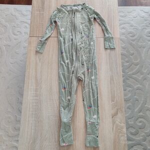 Brave Little Ones Kids Olive Green Farm Theme Long One Piece Size 18-24mo